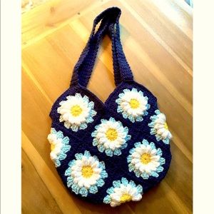 Handmade Crochet Daisy Handbag